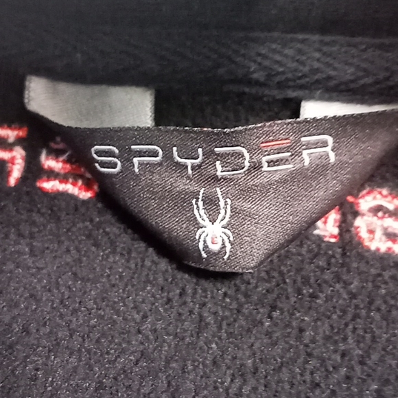 Spyder Fleece Lined Zip Up Jacket Size Youth XL (18-20) Black/ Red - Picture 13 of 15